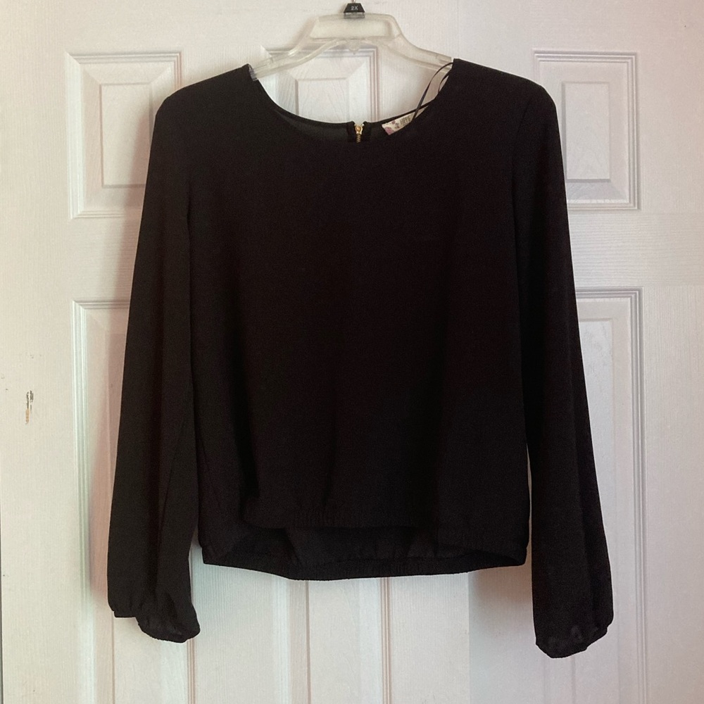 Hippie Rose Long Sleeved Black Blouse